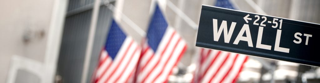 US Flags on Wall Street